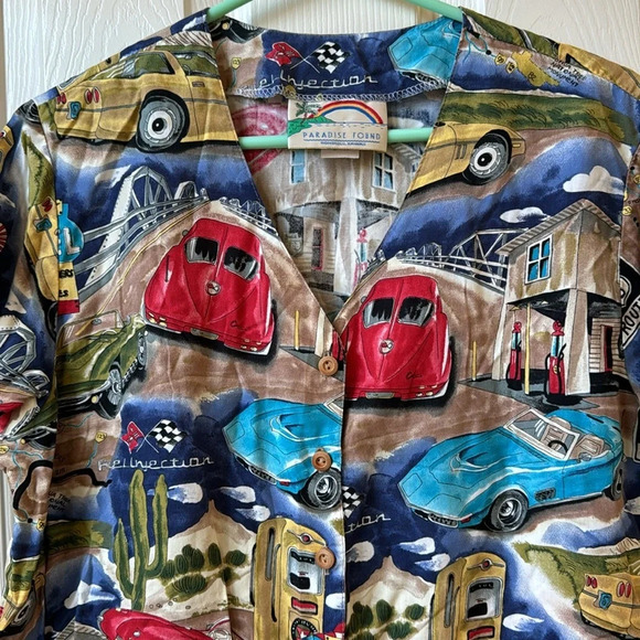 Paradise Found Honolulu Hawaii Corvette Car US Route 66 Sunset Motel Top Vtg L - Picture 6 of 8